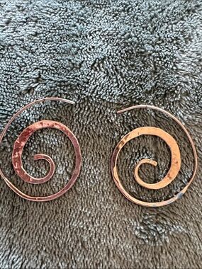 Sterling 925 Stamped Spiral Hoop Earrings